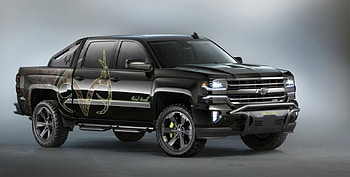 2016-Chevrolet-Silverado-Realtree-Bone-Collector-Concept, Truck, Bowtie, Black, GM HD wallpaper