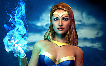 Blue magic girl, blue, magic, fantasy, sparks, girl HD wallpaper