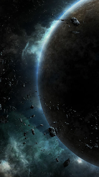 Glowing planet, Asteroid HD phone wallpaper