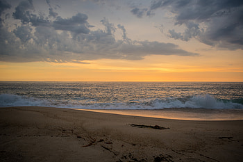 Nature, Waves, Beach, Sand, Horizon HD wallpaper