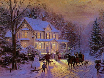 Friend Over During Winter, dog, winter, white, shadow, house, cold, people, sleigh, snow, trees, sky, forest HD wallpaper
