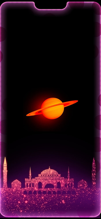 City saturn, Samsung border, border, sky, xiaomi, cidade, templo, saturno, xiaomi border, , border, tints and shades, temple, Samsung HD phone wallpaper