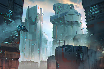 Building, Sci Fi, City, Aircraft HD wallpaper