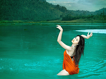 Yoga in Water, yoga, , in water, beautiful, girl HD wallpaper