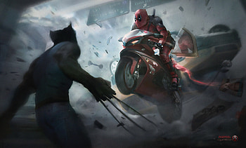 Deadpool On Super Bike, deadpool, superheroes, artwork, digital-art HD wallpaper