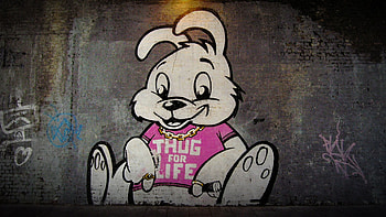 ... banksy thug for life bunny 770329 walldevil ... HD wallpaper