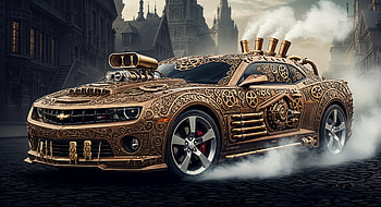 Chevrolet Camaro Steampunk Edition, Chevrolet Camaro, custom car HD wallpaper