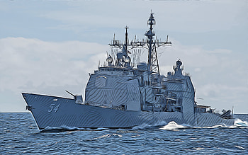 USS Antietam, , vector art, CG-54, guided-missile cruisers, United States Navy, US army, abstract ships, battleship, US Navy, Ticonderoga-class, USS Antietam CG-54 HD wallpaper