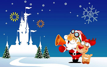Santa & Rudolph, holidays, reindeer, snow, christmas, santa claus, rudolph HD wallpaper