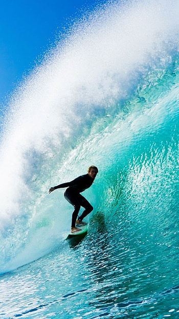 Surfing energy, Athletic motion, Waves in action, Sporty excellence HD phone wallpaper