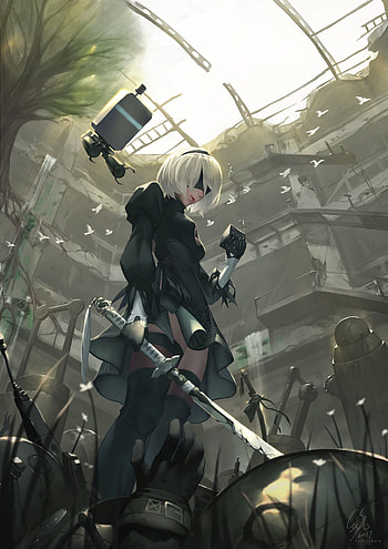 Nier Automata 2B HD phone wallpaper