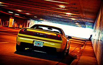 Yellow cars honda nsx tunnel jdm | | 19023 | UP HD wallpaper