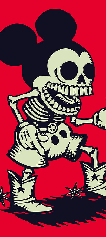 minimalist, Mickey Mouse, dark, cartoon HD phone wallpaper