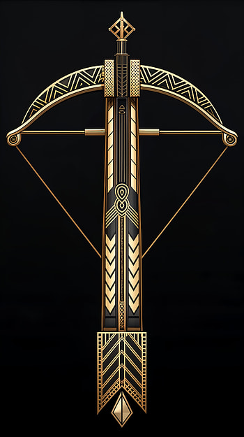 Elegant Crossbow Design , weapon, ornate, design, gold HD phone wallpaper