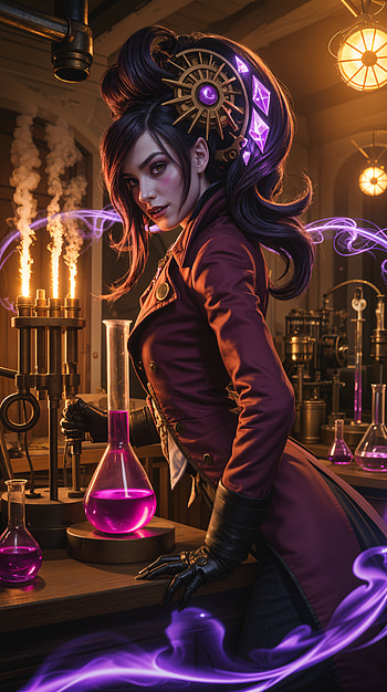 Arcane Violet Alchemist - Steampunk , woman, steampunk HD phone wallpaper