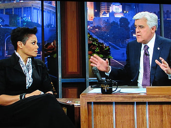 Janet Jackson on Jay Leno, tv, funny, woman, man HD wallpaper