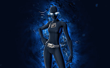 Custom 1 Joltara, , blue neon lights, Fortnite Battle Royale, Fortnite characters, Custom 1 Joltara Skin, Fortnite, Custom 1 Joltara Fortnite HD wallpaper