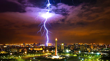 Indonesia, Java (Indonesia), , Jakarta, Evening, Lightning, Cities HD wallpaper