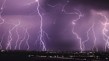 lightning, clouds, sky, nature HD wallpaper