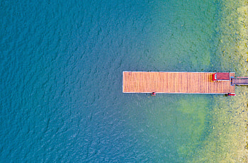 Pier, summer, vacation, holiday, aerial view, lake HD wallpaper