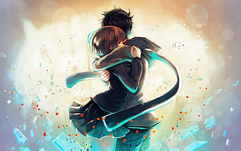 Hug Anime Couple HD wallpaper