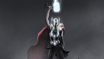 Lifting Mjolnir Jane Foster, thor-love-and-thunder, thor, movies, 2021-movies, artwork, artstation, superheroes HD wallpaper