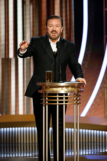 Golden Globes, Ricky Gervais, Grilling Hollywood, Speech HD phone wallpaper
