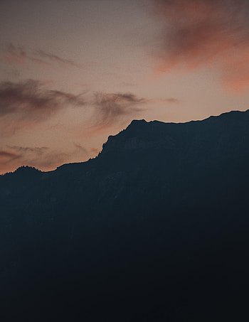 Nature, Sunset, Sky, Mountains, Silhouette, Slope HD phone wallpaper