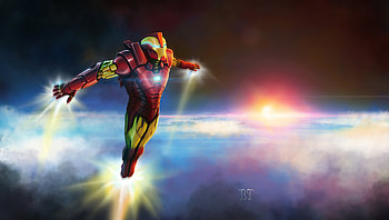 Iron Man Above Earth, iron-man, superheroes, artwork, artist, artstation HD wallpaper