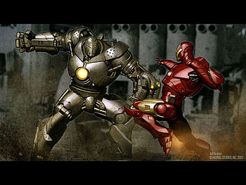 Iron Man vs Iron Monger, comic, iron monger, fantasy, iron man HD wallpaper
