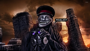 Troll captain Â· Memes Â· Trollface Â· Gas mask Â· Captain Â· ... HD wallpaper