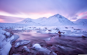 River Coupal, purple, river, ice, mountain HD wallpaper