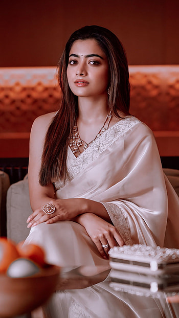 Rashmika mandanna, saree beauty HD phone wallpaper