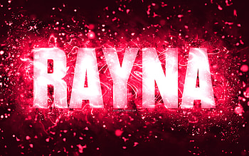 Happy Birtay Rayna, , pink neon lights, Rayna name, creative, Rayna Happy Birtay, Rayna Birtay, popular american female names, with Rayna name, Rayna HD wallpaper