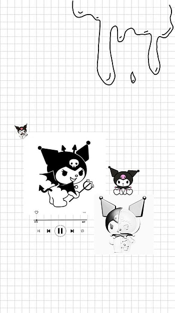 Kuromi, art, white HD phone wallpaper
