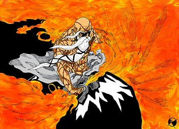 Yamamoto Rujin Jakka!, zampaktou, sword, flame, rujin jakka, captain, bankai, anime, yamamoto, fire, burn HD wallpaper