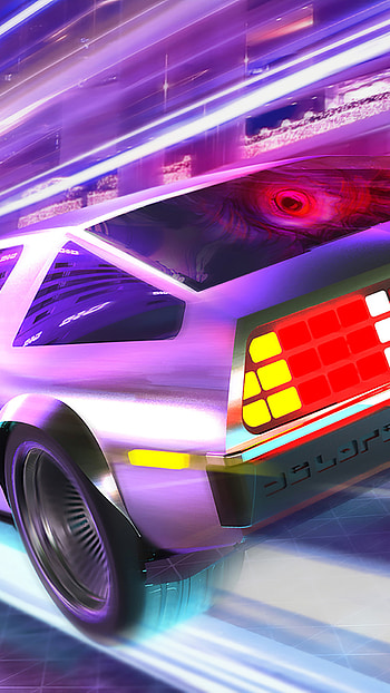 Synthwave Mid Night Run, Delorean, Sony Xperia X HD phone wallpaper