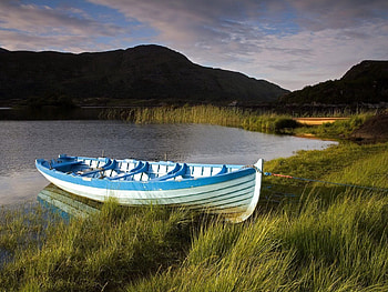 Nature, Rivers, Grass, Boat HD wallpaper