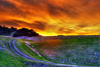 Nature, Road, Field, Evening, Climb, Lift HD wallpaper