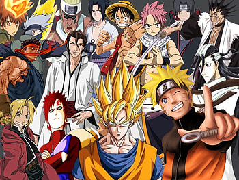 action anime characters, killer bee, tsuna, one piece, dragon ball z, fairy tale, natsu, goku, bleach, gaara, naruto, street fighter, full metal alchemist, ryu HD wallpaper