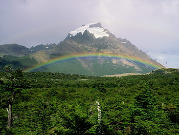 Landscape, Mountains, Rainbow HD wallpaper