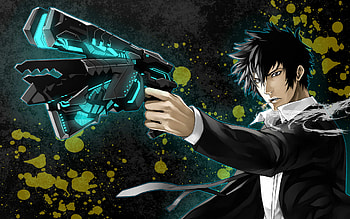 Anime - Psycho-Pass Shinya Kogami Anime Gun Smoking HD wallpaper