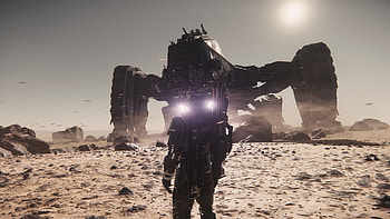 Big spacecraft and soldier, video game, Star Citizen HD wallpaper