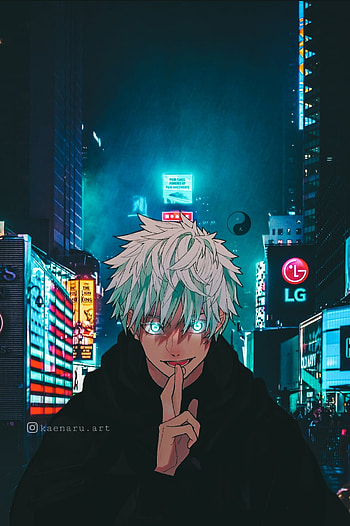Gojo satorou, electric blue, magenta HD phone wallpaper