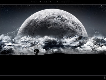 Landscape, Planets, Night, Clouds HD wallpaper