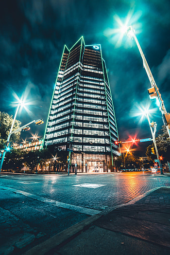 Cities, Building, Night City, Neon HD phone wallpaper