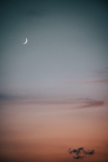 Nature, Sky, Twilight, Clouds, Moon, Dusk HD phone wallpaper