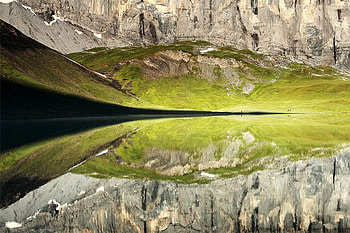 Mountains Reflection, cool, mountains, reflection HD wallpaper