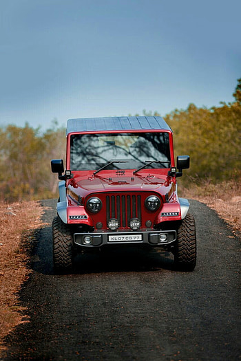 Mahindra Thar CRDi modified into Jeep. hop digital background, Car background, Studio background HD phone wallpaper