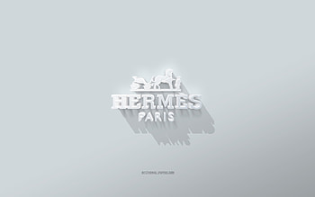 Hermes logo, white background, Hermes 3d logo, 3d art, Hermes, 3d Hermes emblem HD wallpaper